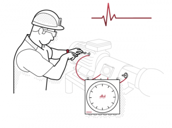 Technician installing Neuronsounware device for predictive maintenance.