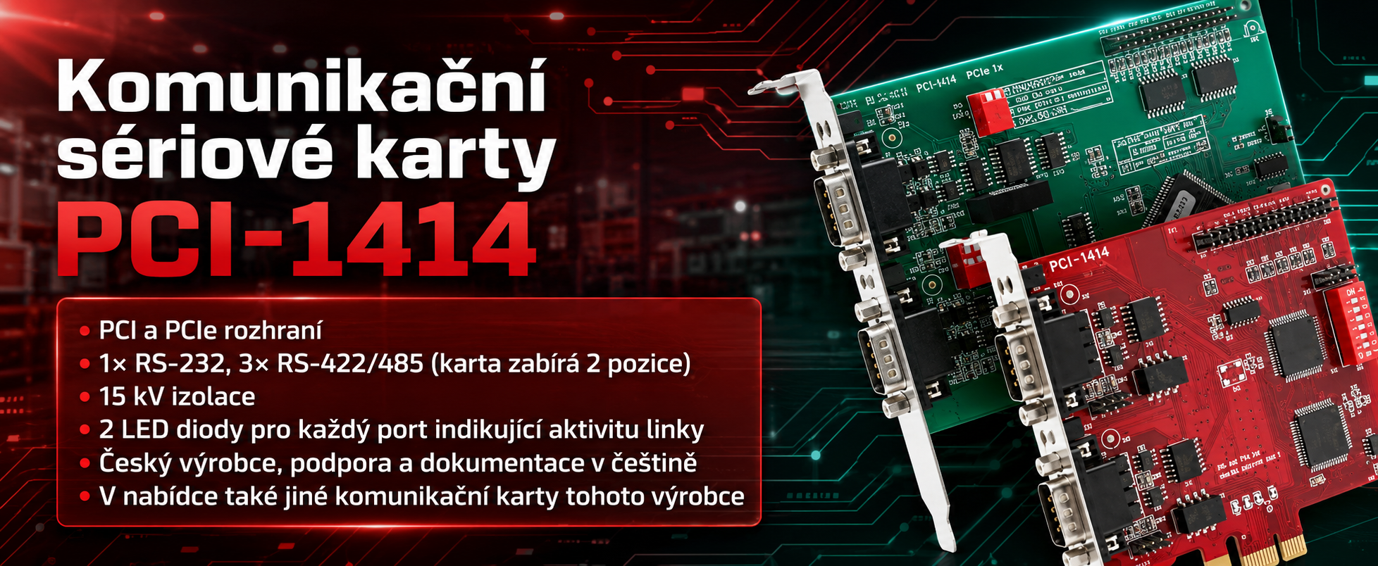 Komunikační seriové karty PCI-1414