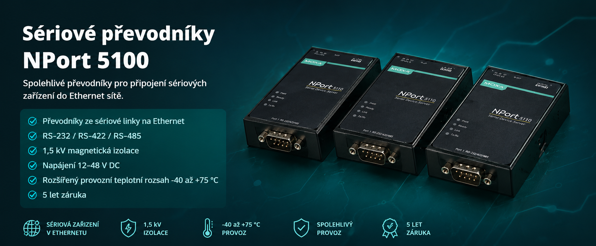 Seriové převodníky NPort 5100