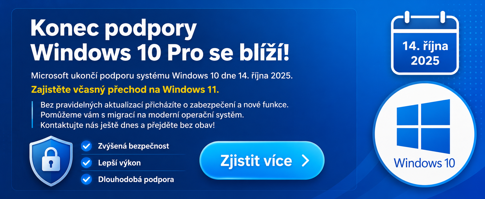 Konec podpory Windows 10 Pro se blíží